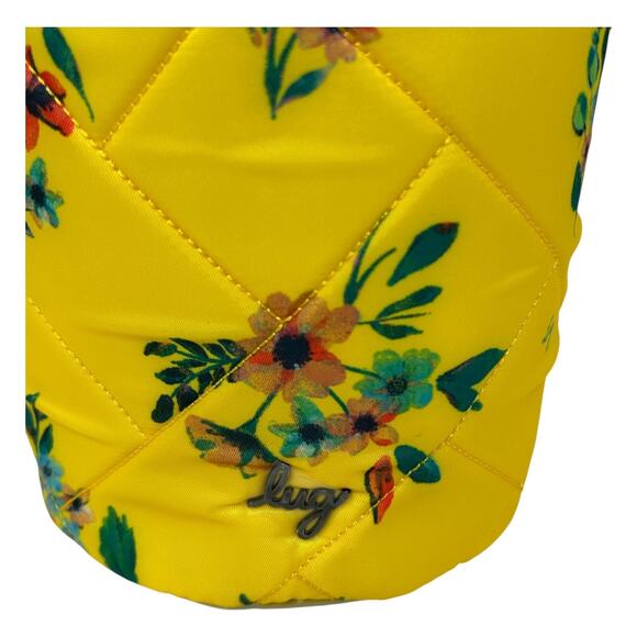 Lug Color Joy Tumbler Bag Bouquet Yellow Floral Travel Toiletry Artist Supply - Picture 5 of 15